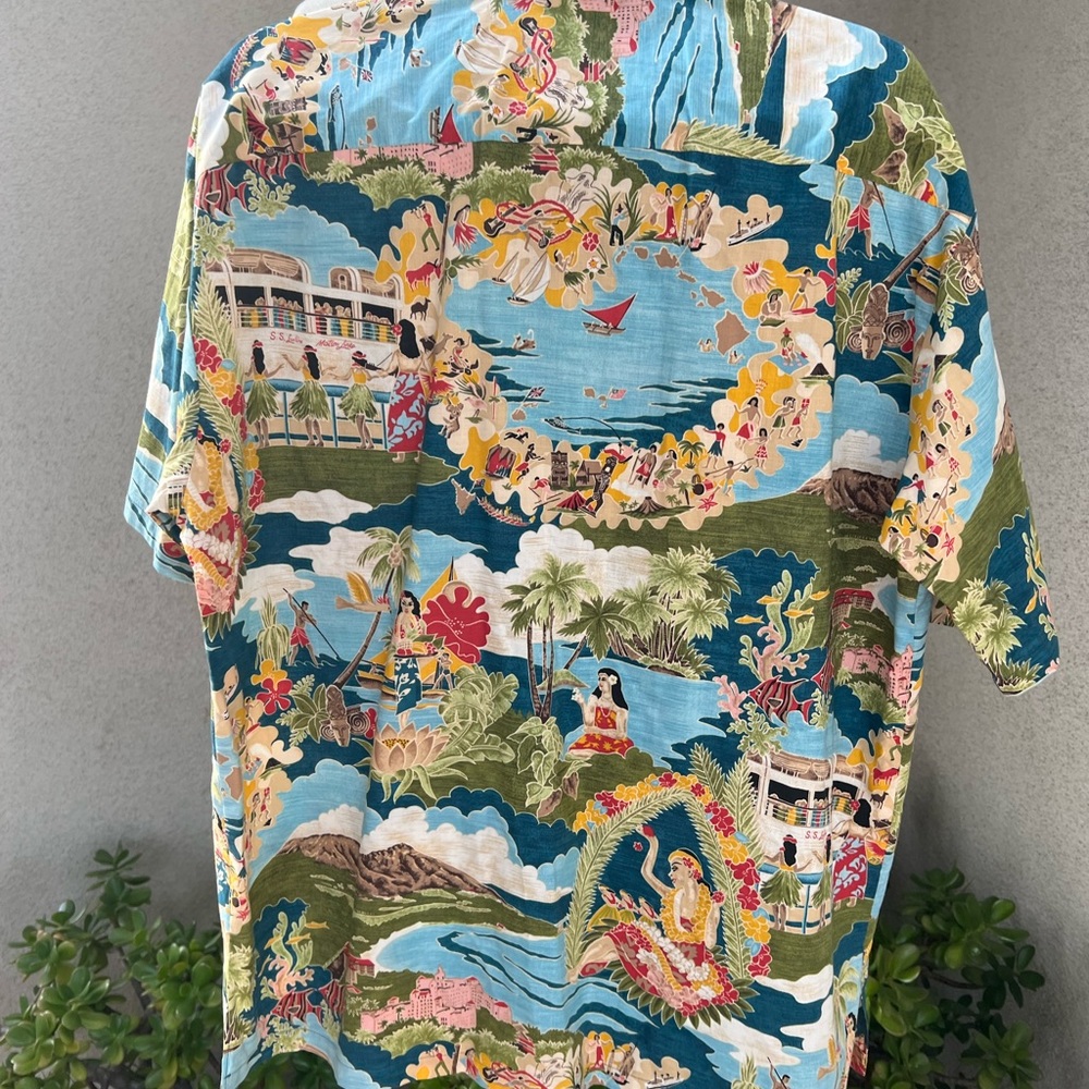 Tori Richard Hawaiian shirt sz L Matson cruise ship theme cotton - Picture 3 of 6